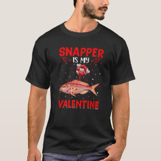Snapper Is My Valentine Hearts Love Snapper Fish V Tシャツ
