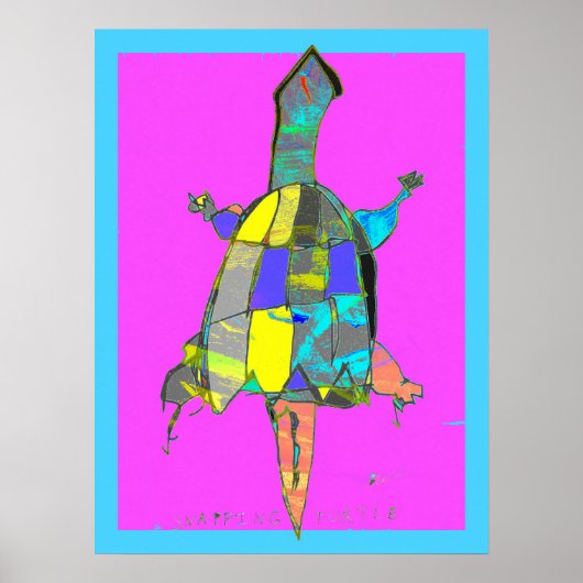 Snapping Turtle Abstract Art Poster ポスター (正面)