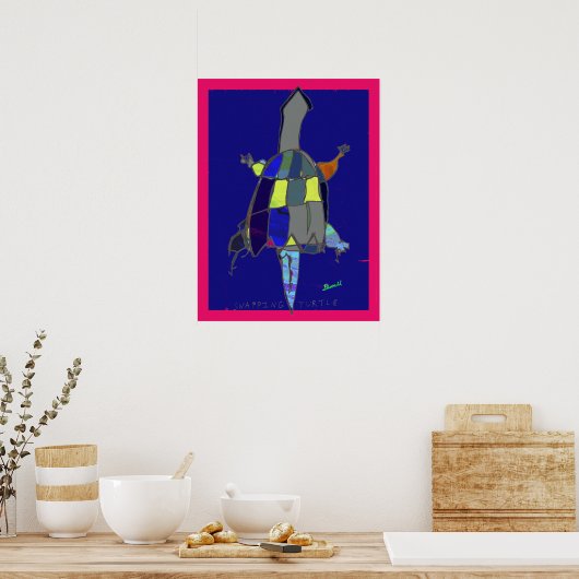 Snapping Turtle Art Poster 18 x 24 ポスター (キッチン)