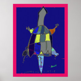 Snapping Turtle Art Poster 18 x 24 ポスター