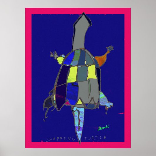 Snapping Turtle Art Poster 18 x 24 ポスター (正面)