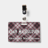 Snappy Clan MacPhersonタータンチェック バッジ (正面 （クリップ付）)