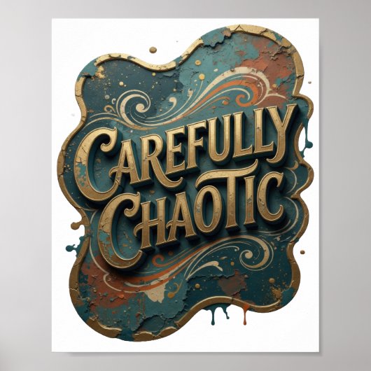 Snappy Gold CAREFULLY CHAOTIC 3Dテキストアート v2 ポスター (正面)