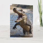 Snappy Jaws：ワニ跳躍誕生日カード カード (裏面)