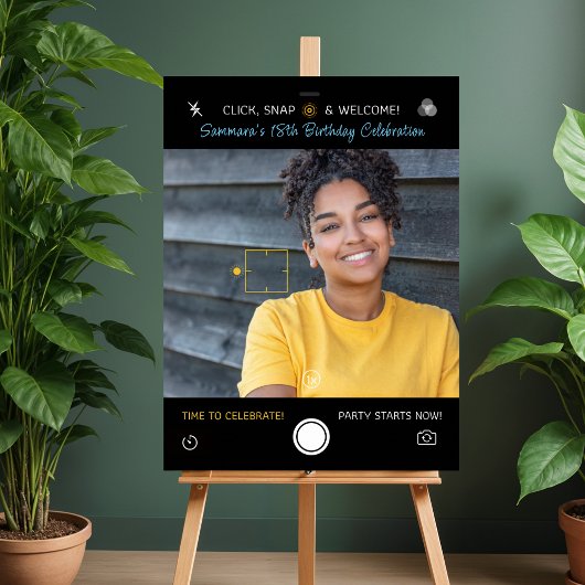 Snapshot Photo Birthday Welcome Sign ポスター