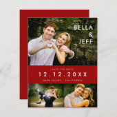 Snapshots Wedding in Red Save the Date Card セーブザデート (正面/裏面)