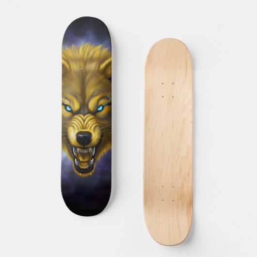 Snaring yellow wolf Skateboard スケートボード (正面)