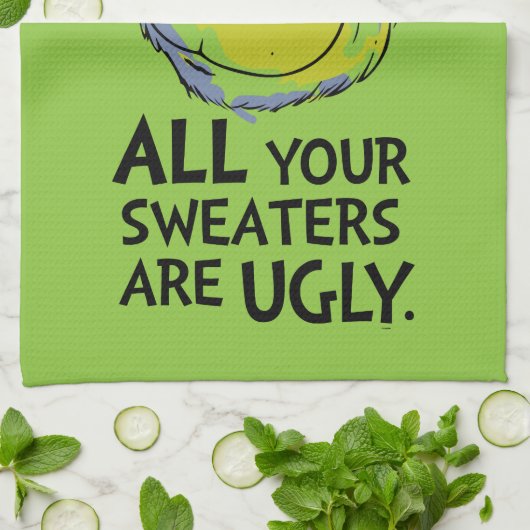 Snarky Grinch | All Your Sweaters Are Ugly キッチンタオル (折り畳み)