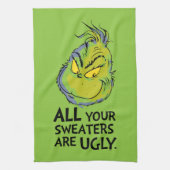 Snarky Grinch | All Your Sweaters Are Ugly キッチンタオル (縦)
