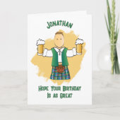 Snarky Male Cartoon and Kilt Funny Saying Birthday カード (正面)