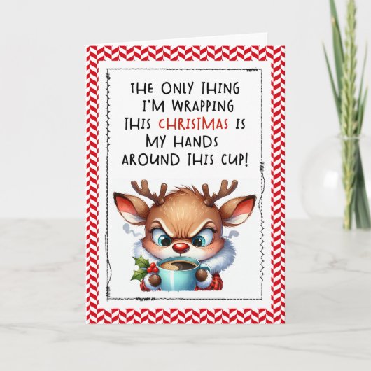 Snarky Reindeer Funny Christmas Card カード (正面)