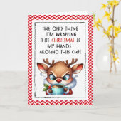 Snarky Reindeer Funny Christmas Card カード (黄色い花)