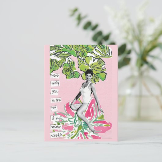 Snarky Vacationポストカードの仕事が邪魔 シーズンポストカード (スタンド正面)