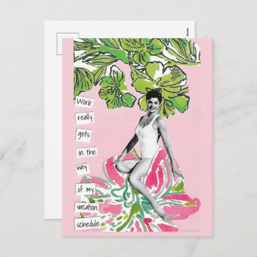 Snarky Vacationポストカードの仕事が邪魔 シーズンポストカード (正面/裏面)