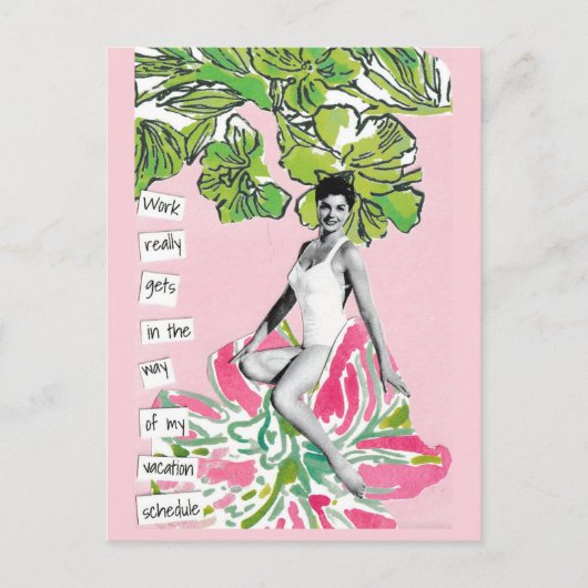 Snarky Vacationポストカードの仕事が邪魔 シーズンポストカード (正面)