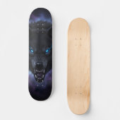  Snarling black wolf head Skateboard  スケートボード (正面)