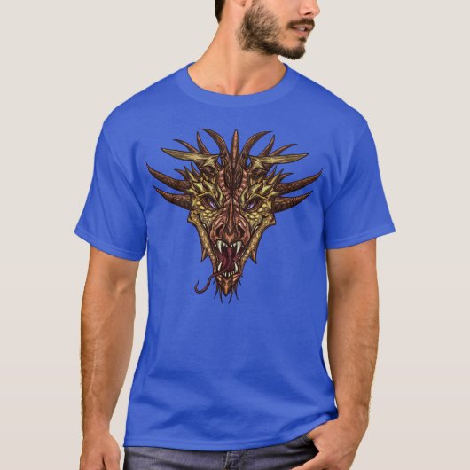 Snarling Dragon Head Graphic T-Shirt Tシャツ (正面)