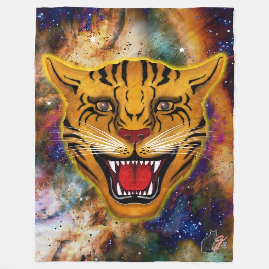 Snarling Tiger Nebula Fleece Blanket フリースブランケット (正面)