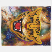 Snarling Tiger Nebula Fleece Blanket フリースブランケット (正面(横))