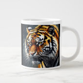 Snarling Tiger Personalize Name Gift Coffee ジャンボコーヒーマグカップ (右)