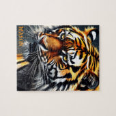 Snarling Tiger Personalized Name Gift ジグソーパズル (横)