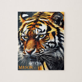 Snarling Tiger Personalized Name Gift ジグソーパズル