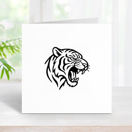 Snarling Tiger Profile 1x1 ラバースタンプ