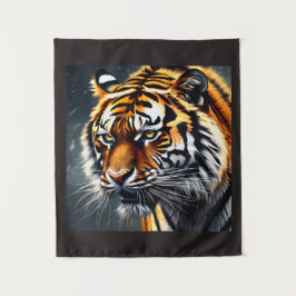 Snarling Tiger Wall Hanging Bedroom Décor タペストリー