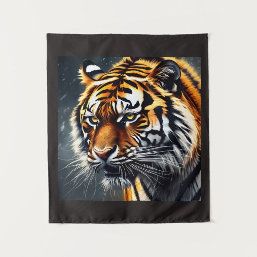 Snarling Tiger Wall Hanging Bedroom Décor タペストリー (正面)