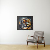 Snarling Tiger Wall Hanging Bedroom Décor タペストリー (インサイチュ(横))