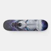  Snarling white wolf head Skateboard  スケートボード (横)