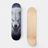  Snarling white wolf head Skateboard  スケートボード (正面)