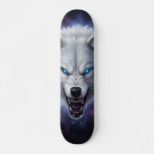  Snarling white wolf head Skateboard  スケートボード (正面)