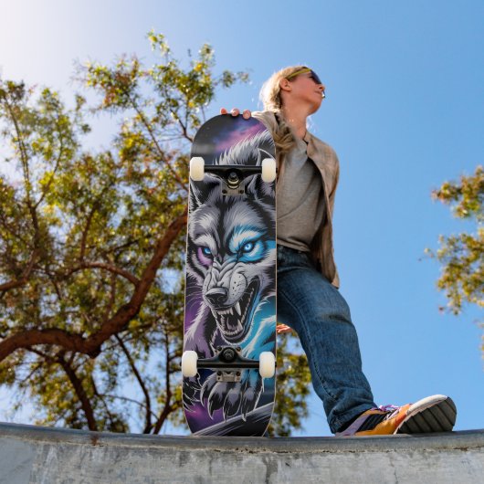  Snarling wolf head Skateboard  スケートボード (室外1)