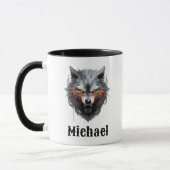 Snarling Wolf Personalized Coffee Cup マグカップ (左)