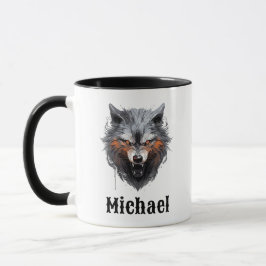 Snarling Wolf Personalized Coffee Cup マグカップ