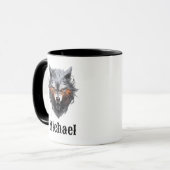 Snarling Wolf Personalized Coffee Cup マグカップ (正面左)