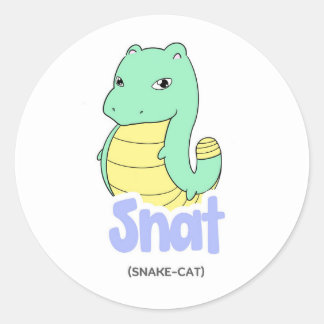 Snat (Snake + Cat)かわいいステッカー ラウンドシール