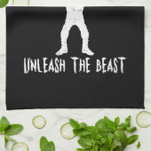 Snatchsquatch、漫画の大きな足、獣、ジおもしろいム キッチンタオル (折り畳み)