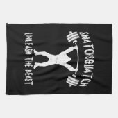 Snatchsquatch、漫画の大きな足、獣、ジおもしろいム キッチンタオル (横)