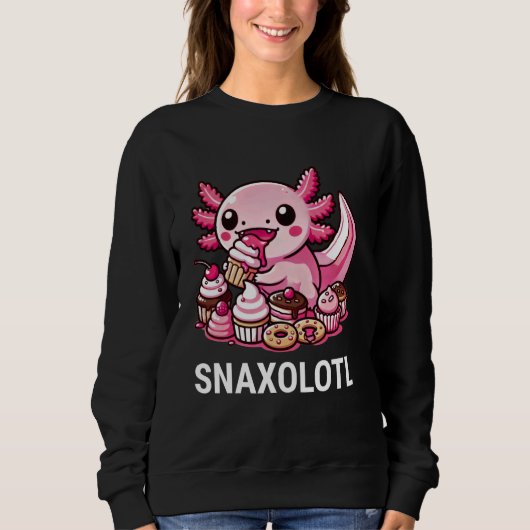 Snaxolotl Axolotl Sweets Desserts Kawaii スウェットシャツ (正面)