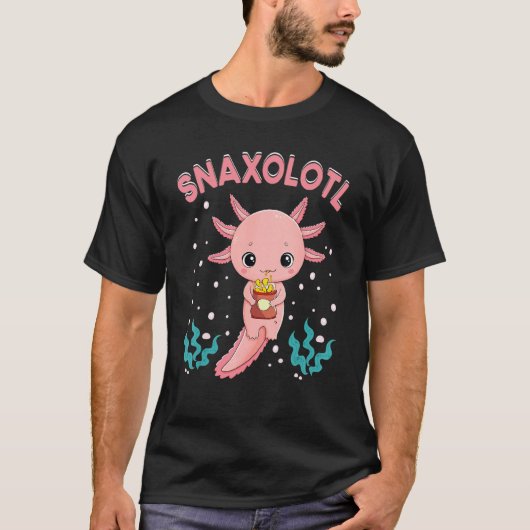 Snaxolotl Cute Axolotl French Fries Food Lover Ani Tシャツ (正面)
