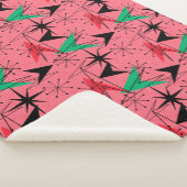 Snazzy Mid-Century Modern Orange Aqua Atomic シェルパブランケット (3/4)