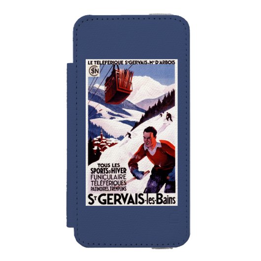 SNCFの鉄道のケーブル・カーの広告宣伝ポスター INCIPIO iPhoneウォレットケース (フォリオ 正面)