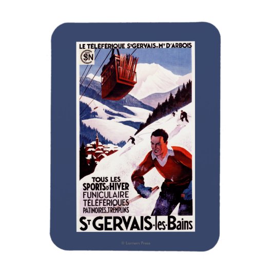 SNCF鉄道ケーブルカープロモーションポスター マグネット (縦)