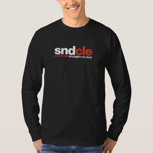 SNDCle長袖、デザイナー黒 Tシャツ (正面)