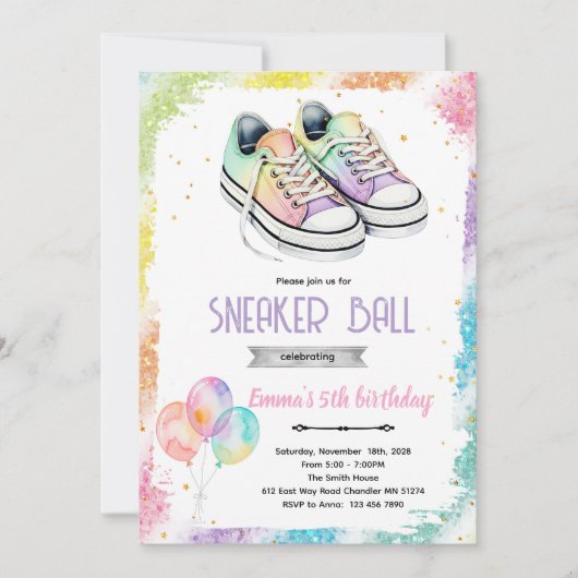 Sneaker ball girl party invite 招待状 (正面)