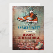 Sneaker birthday party invitation 招待状 (正面/裏面)