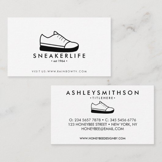 Sneaker Sport Shoes hand drawn 名刺 (正面/裏面)