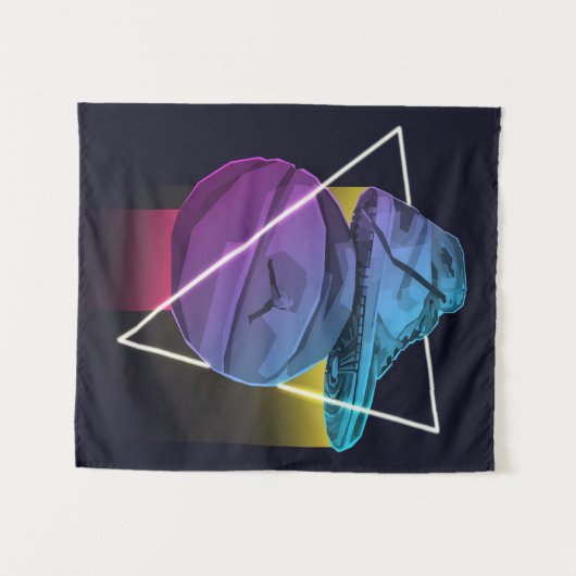 SNEAKER WITH BALL Basketball Blanket タペストリー (正面(横))